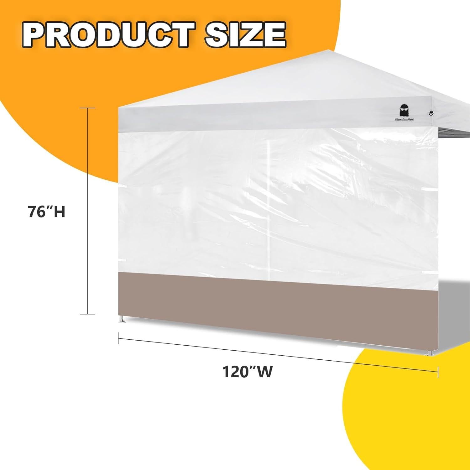 Pared Lateral Transparente MordenApe 304.8x193 cm Caqui