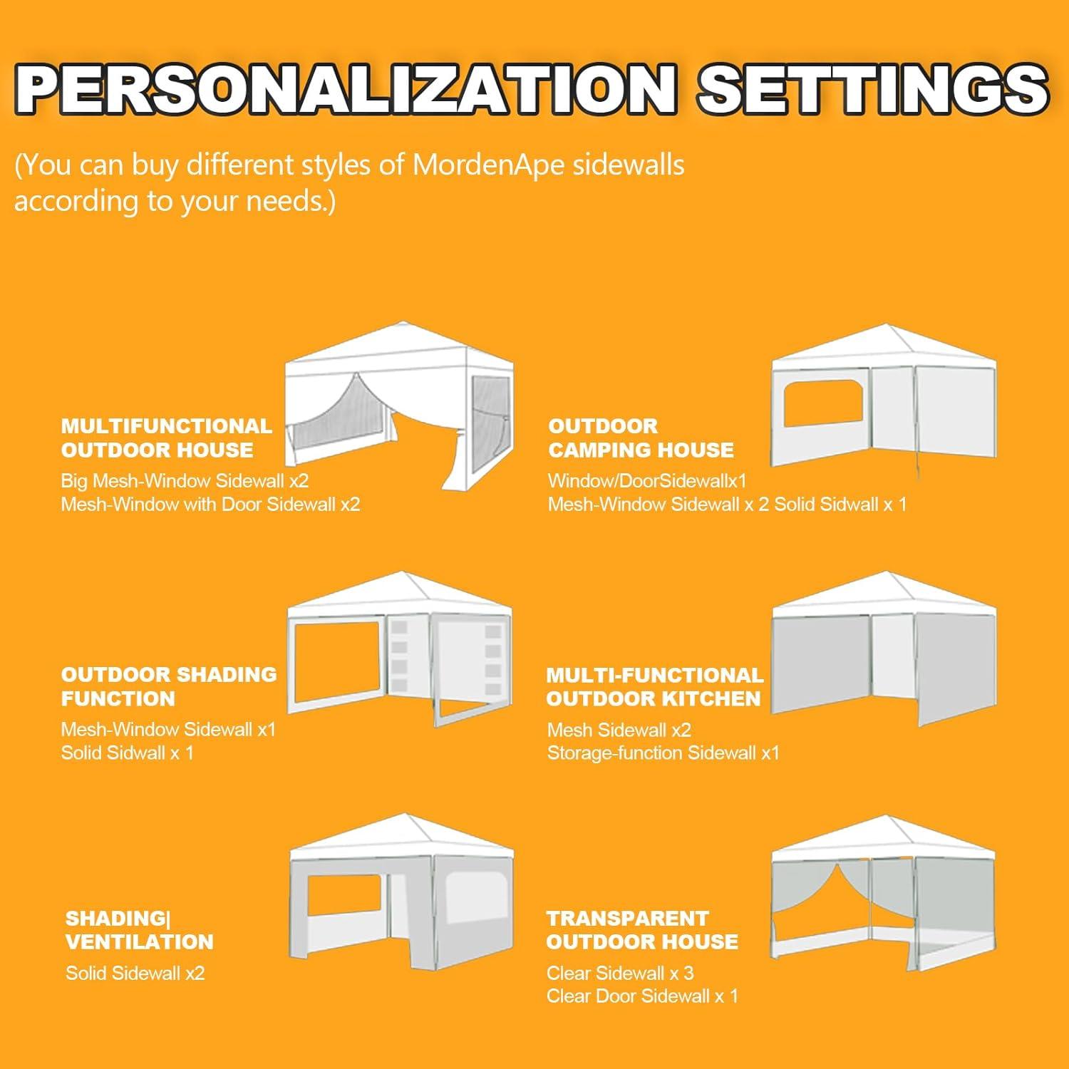 Pared Lateral Transparente MordenApe 304.8x193 cm Caqui