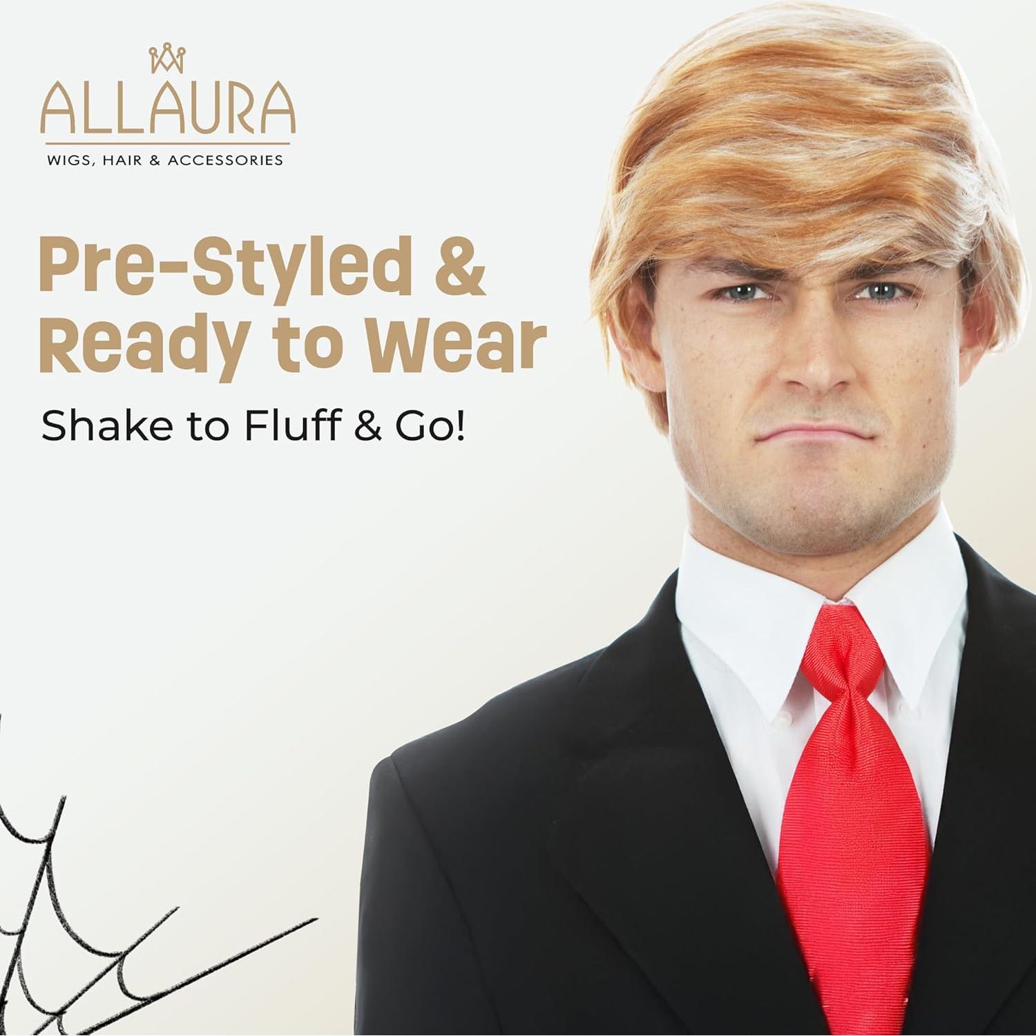 Peluca Donald Trump ALLAURA - Rubia, ajustable y realista
