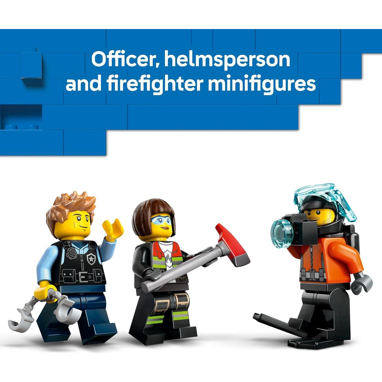 LEGO Ciudad Helicóptero, Camión Bomberos y Submarino 874 Piezas