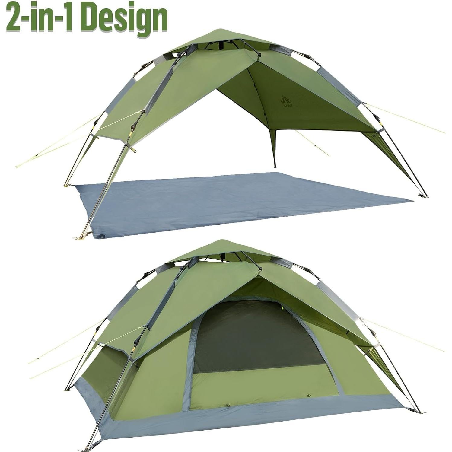 Tienda Instantánea Night Cat para 2-3 Personas Verde