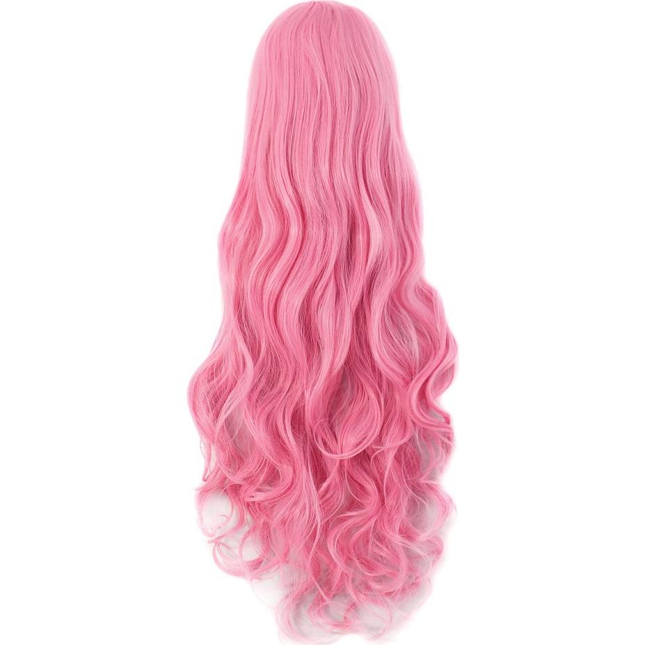 Peluca Larga Rizada MapofBeauty 80cm Rosa Oscuro