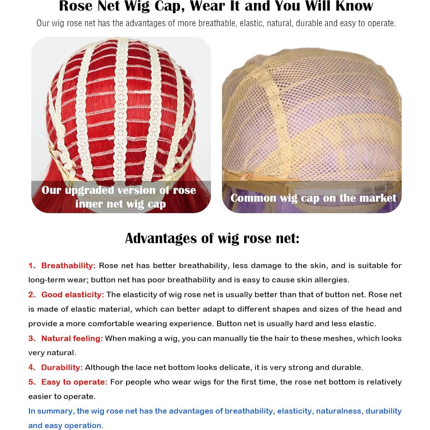 Peluca Sirena Roja Max Beauty con Clips y Capucha Ajustable