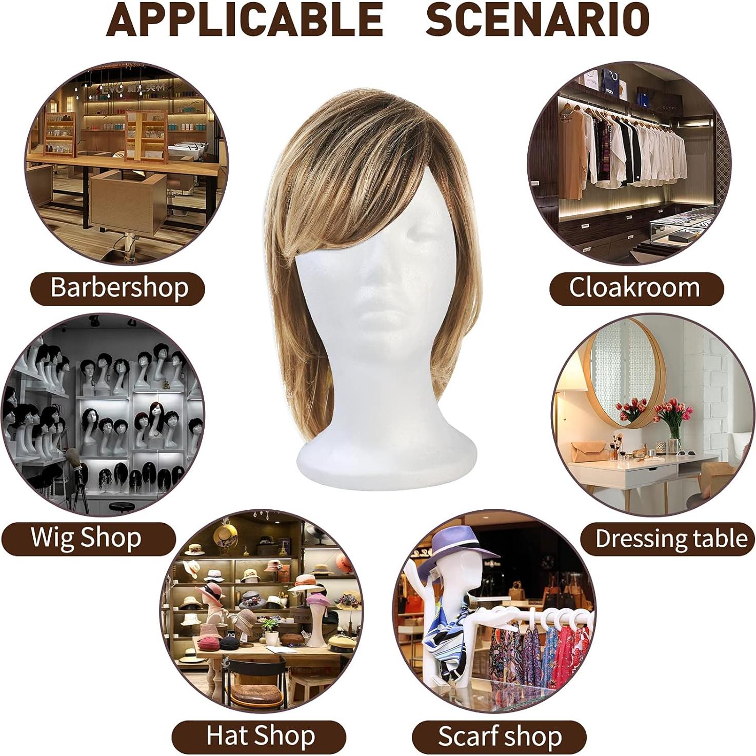 Cabeza de Peluca BALABALA 3 Pcs Soporte Estireno 28 cm