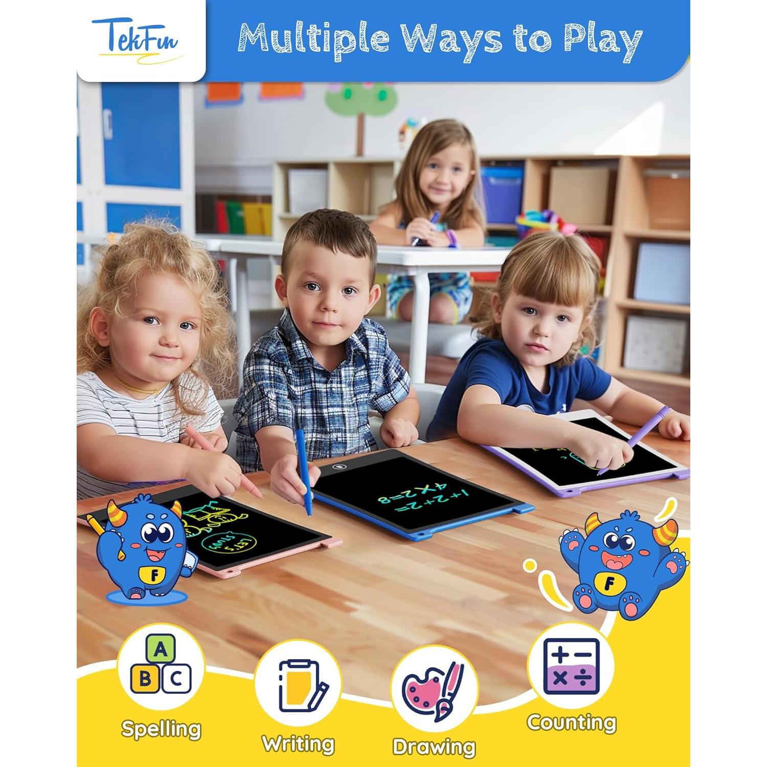 Tableta de Escritura LCD TEKFUN 10" Azul - 2 Paquetes