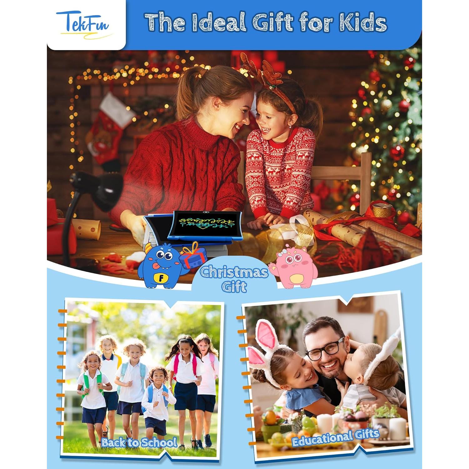 Tableta de Escritura LCD TEKFUN 10" Azul - 2 Paquetes