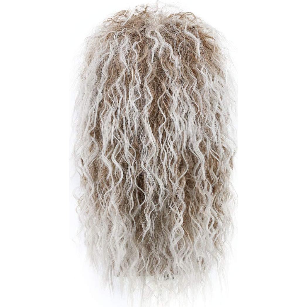 Peluca Rizada Marrón Degradado Blanca Karlery 70s 80s