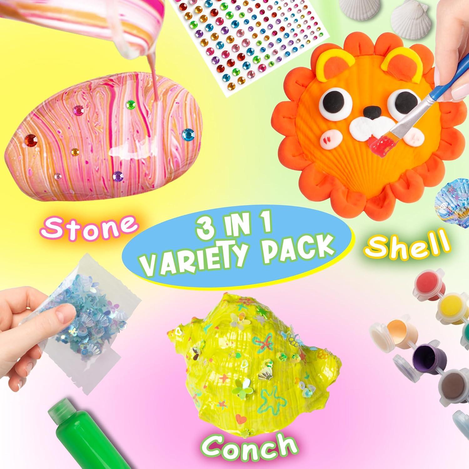 Kit de Pintura de Rocas y Conchas Kiditos RSPK-01