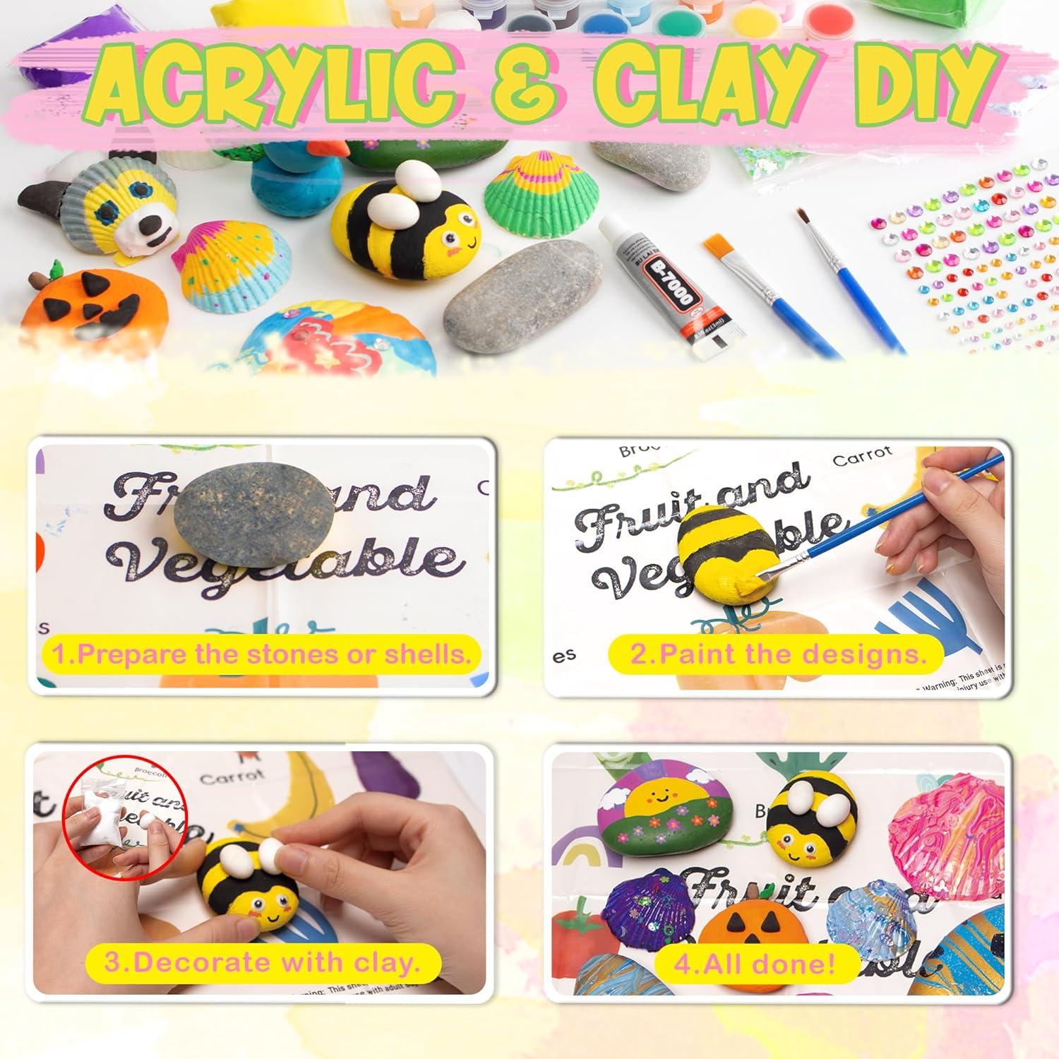 Kit de Pintura de Rocas y Conchas Kiditos RSPK-01