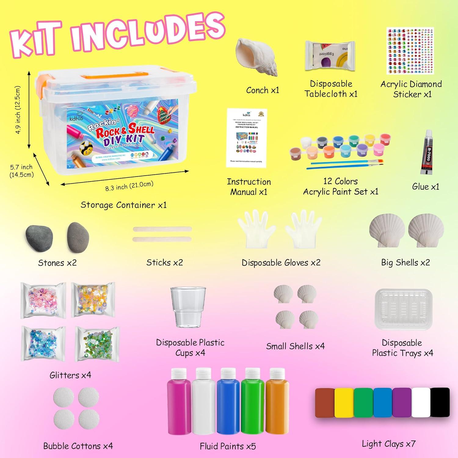 Kit de Pintura de Rocas y Conchas Kiditos RSPK-01
