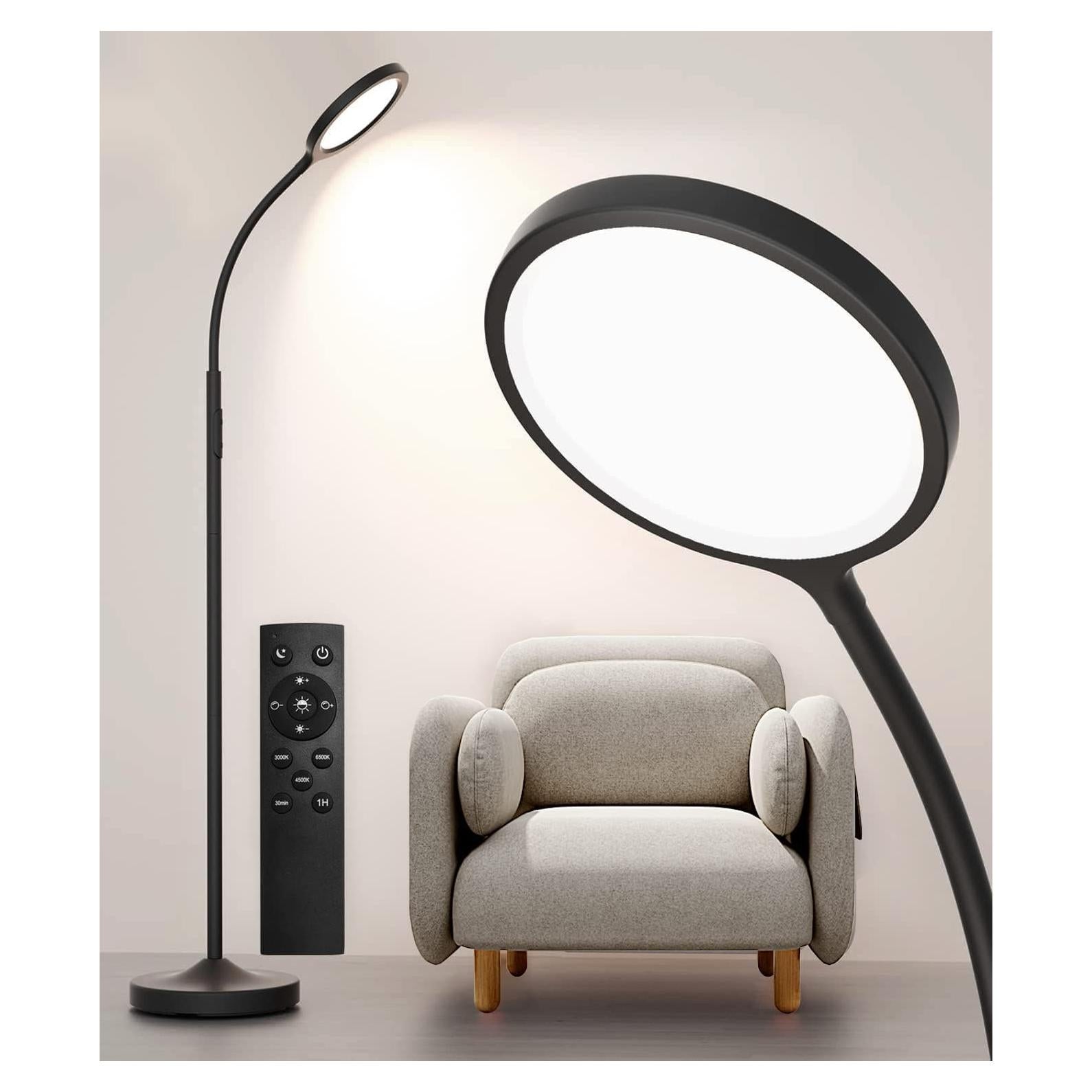 Lámpara de pie Luckystyle LK-1006 LED regulable negra