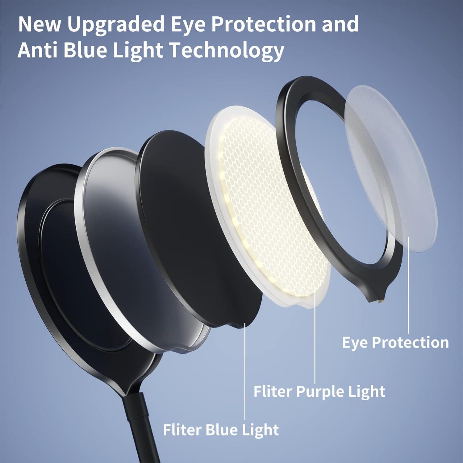 Lámpara de pie Luckystyle LK-1006 LED regulable negra