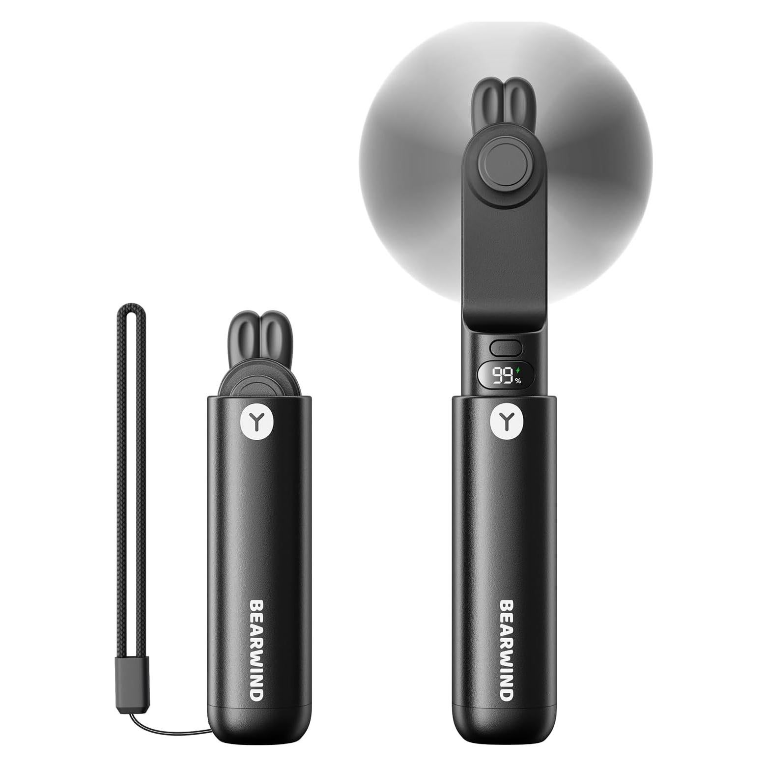 Ventilador Mini Portátil Bearwind S17 Negro Recargable