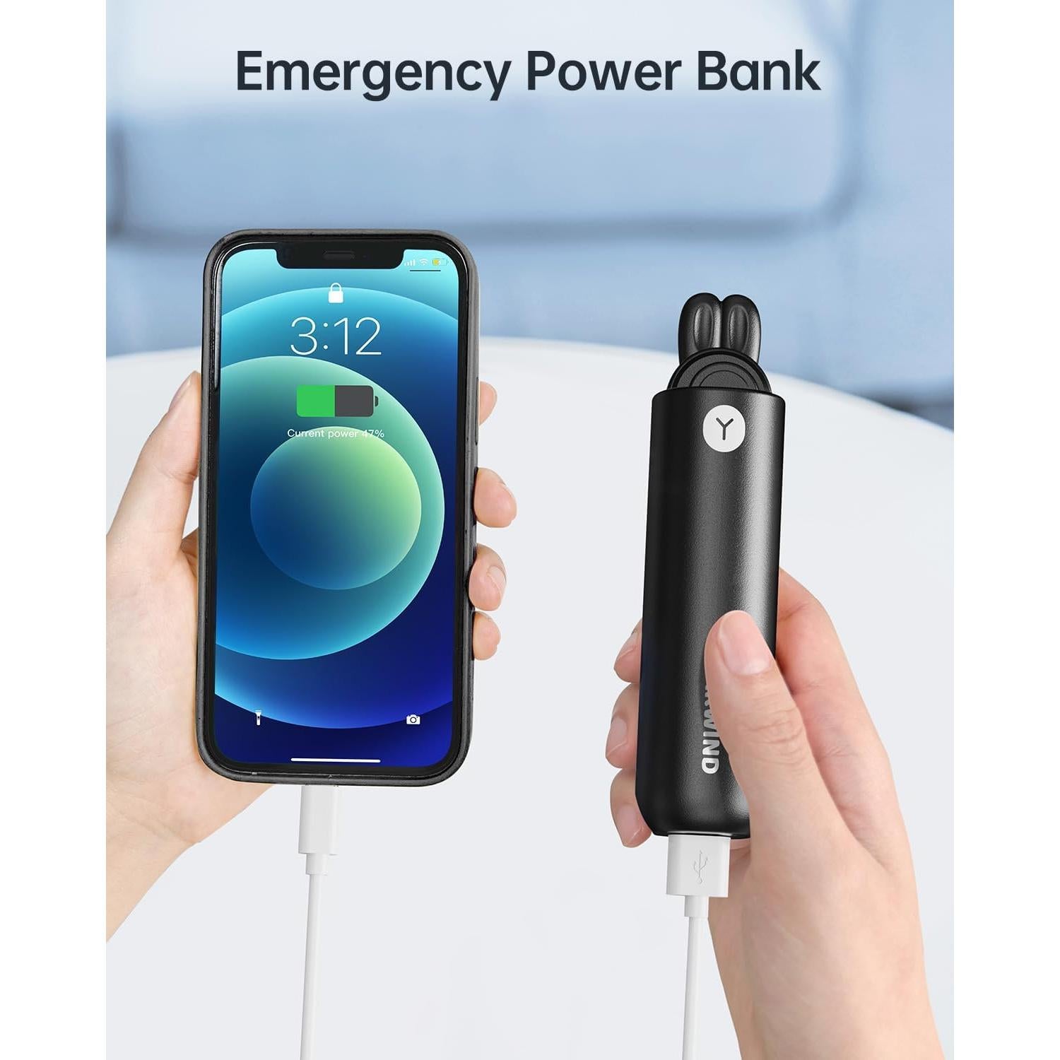 Ventilador Mini Portátil Bearwind S17 Negro Recargable