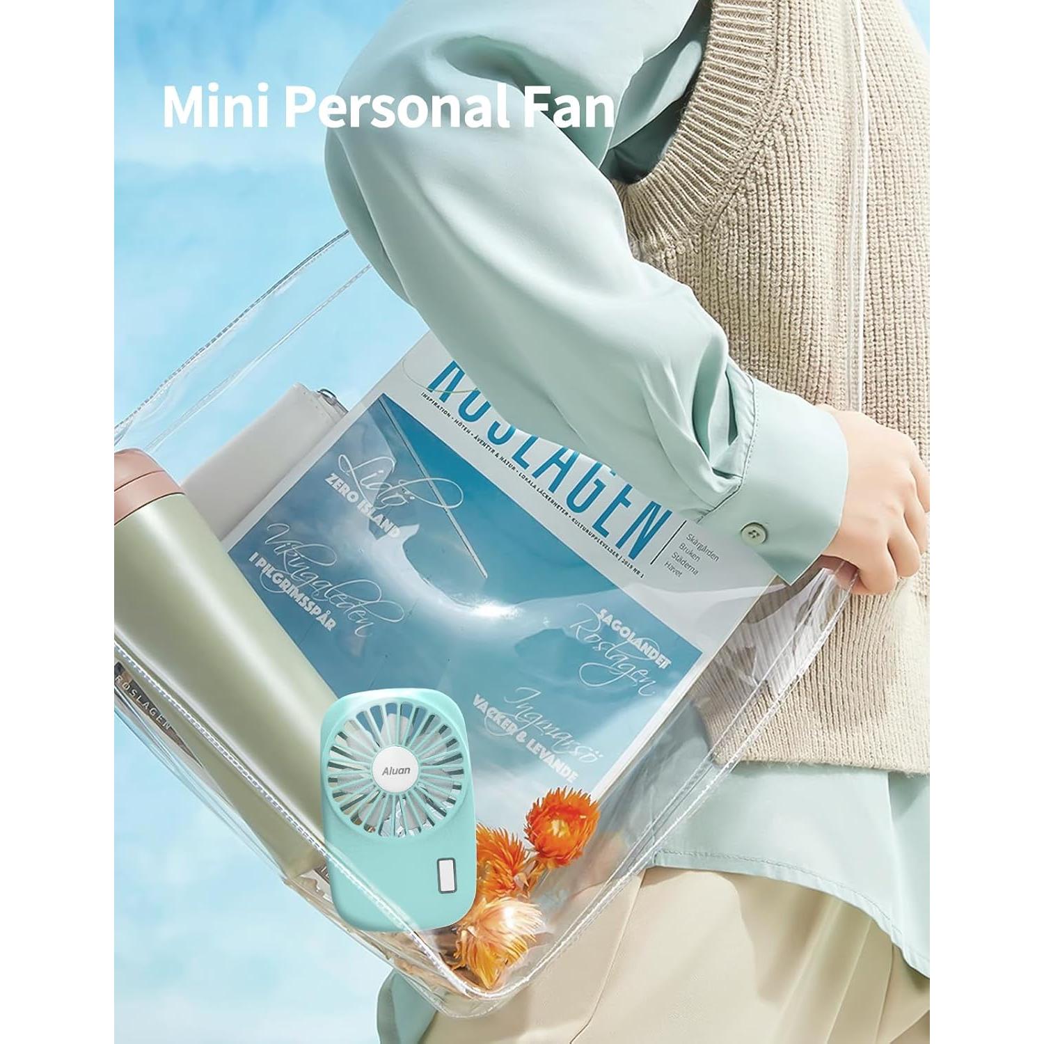 Ventilador Mini Aluan Portátil Recargable USB 2 Velocidades