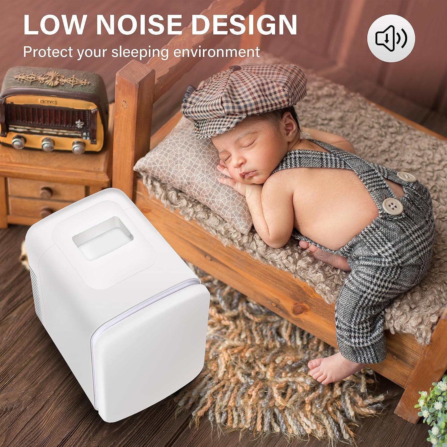 Mini Nevera Simple Deluxe 4L Enfriador y Calentador Blanco