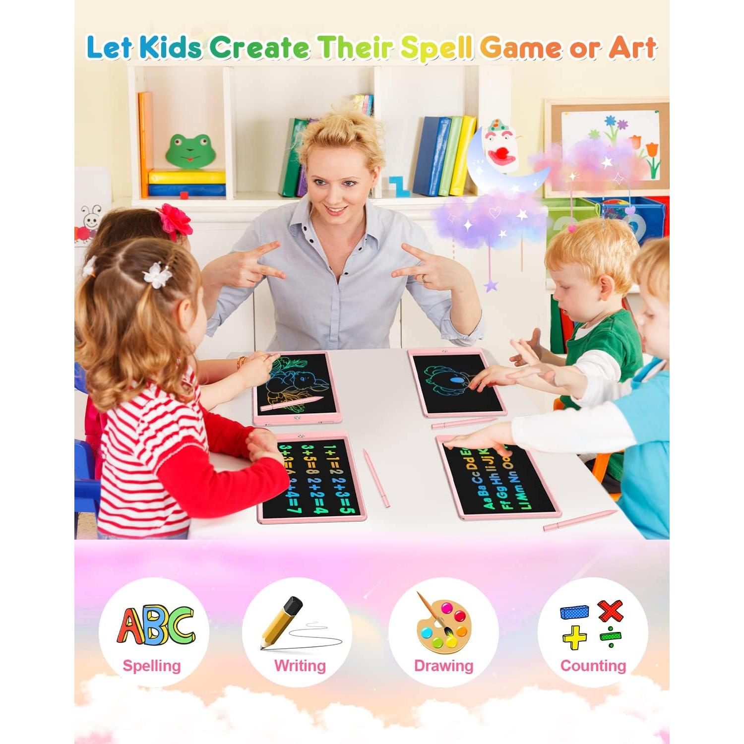 Tableta de Escritura LCD FLUESTON 10" Rosa para Niños