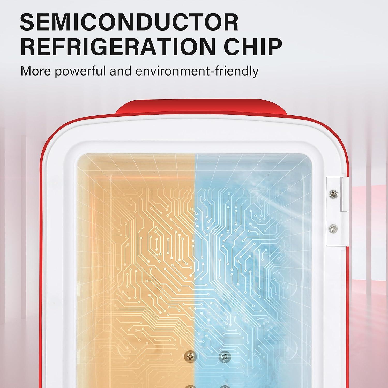 Mini Nevera Portátil Simple Deluxe 4L Enfriador y Calentador Rojo