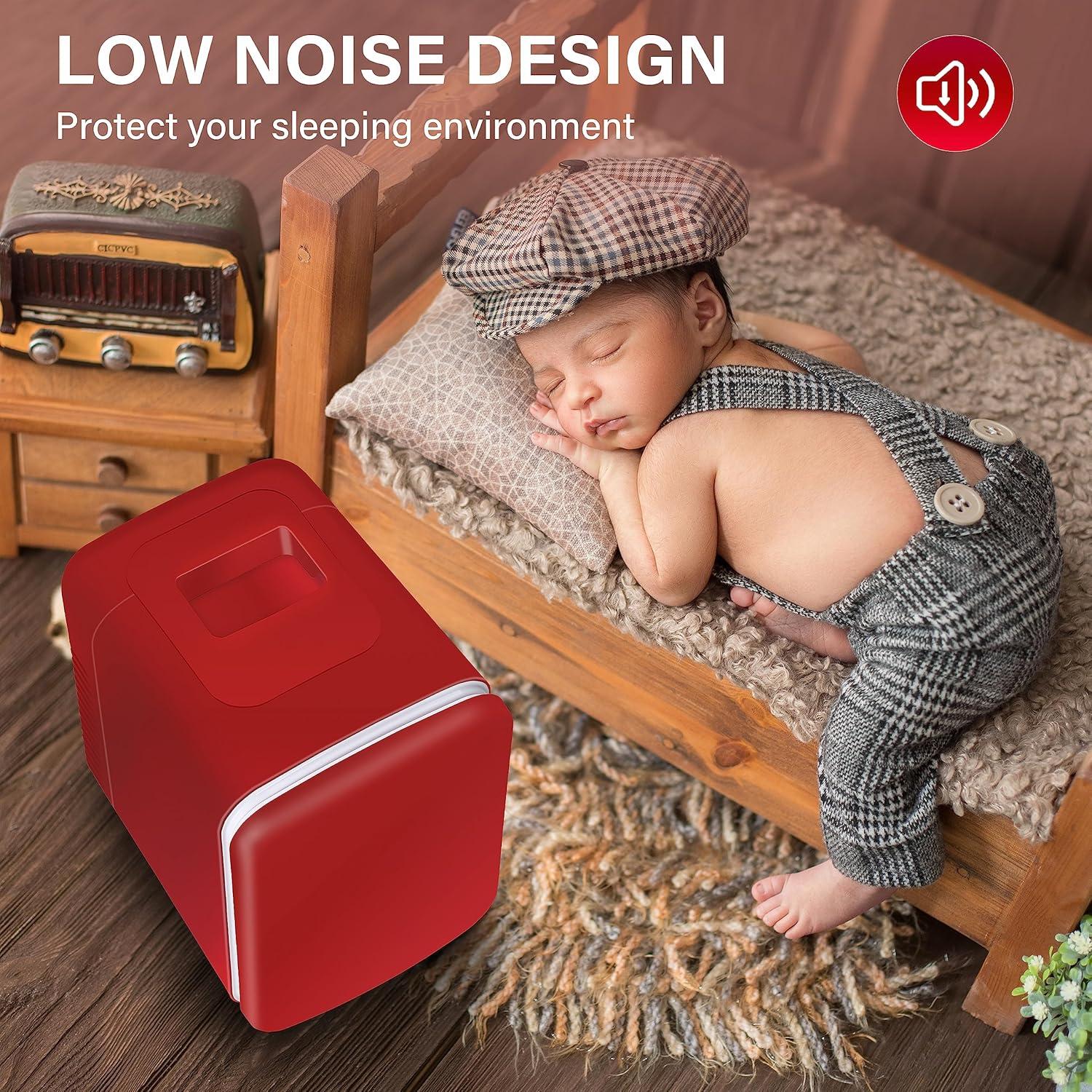 Mini Nevera Portátil Simple Deluxe 4L Enfriador y Calentador Rojo