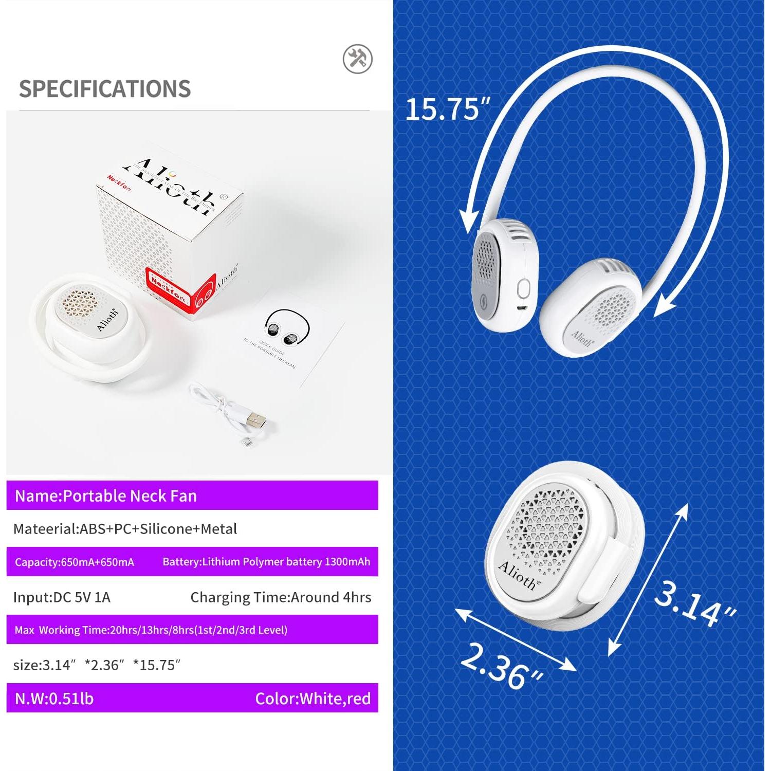 Ventilador de Cuello Alioth - Sin Aspas, 3 Velocidades, 360°