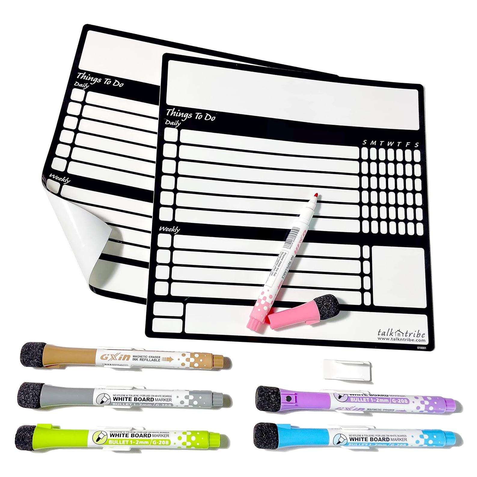 Pizarra blanca autoadhesiva TalknTribe 22.86x21.59cm 2 unidades