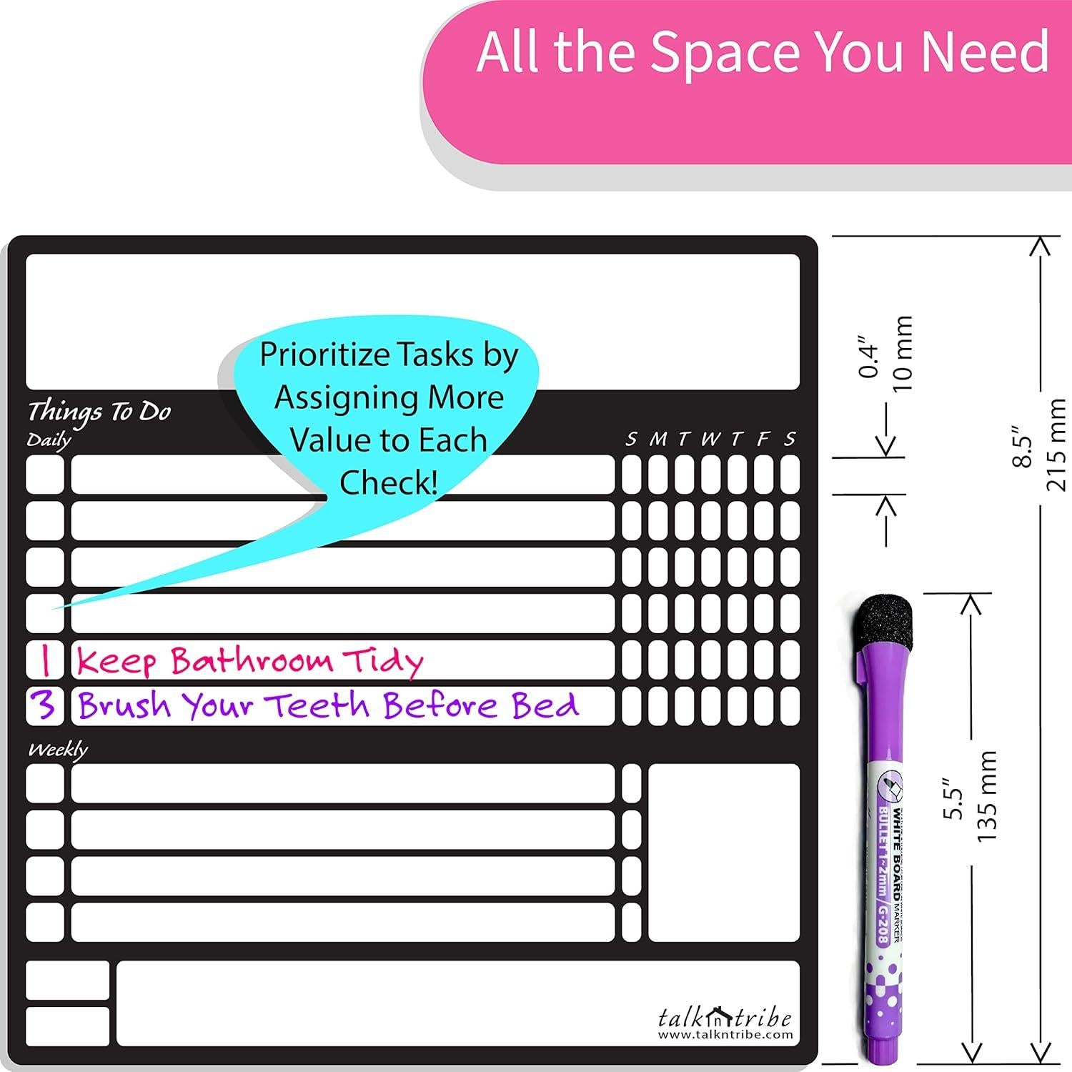 Pizarra blanca autoadhesiva TalknTribe 22.86x21.59cm 2 unidades