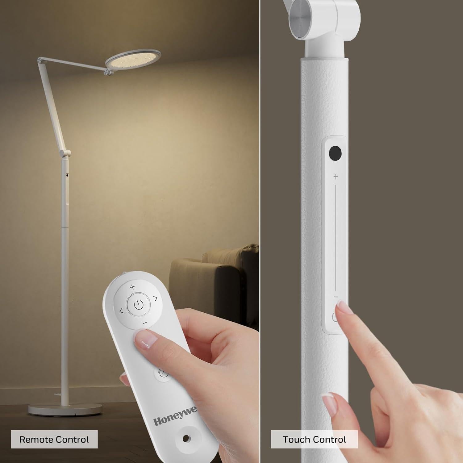 Lámpara de Pie LED Honeywell F01WT Regulable con Control Remoto
