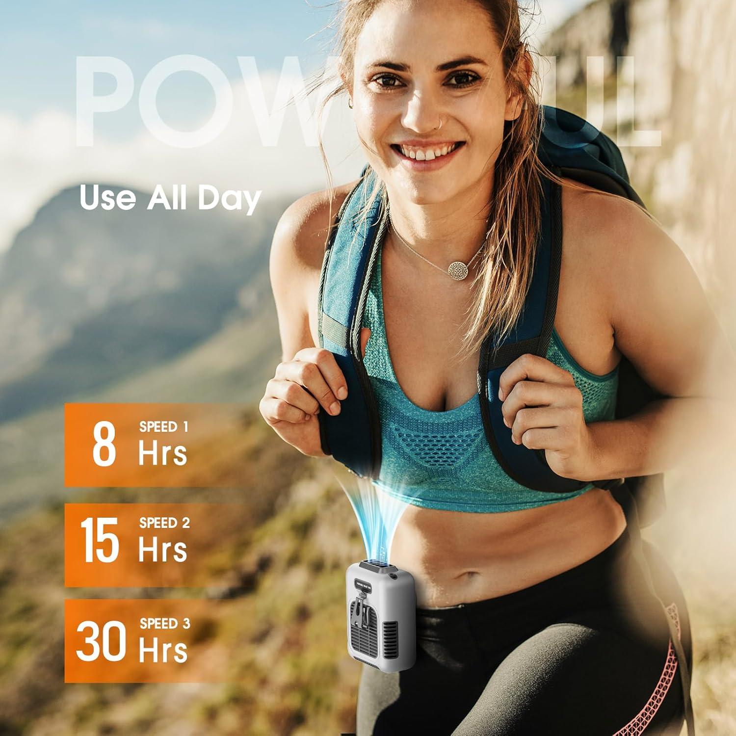 Ventilador portátil ecstal E30 recargable 8000mAh gris