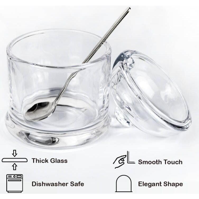 Bandeja de Sal de Vidrio HillSpring 283g con Cuchara Inoxidable