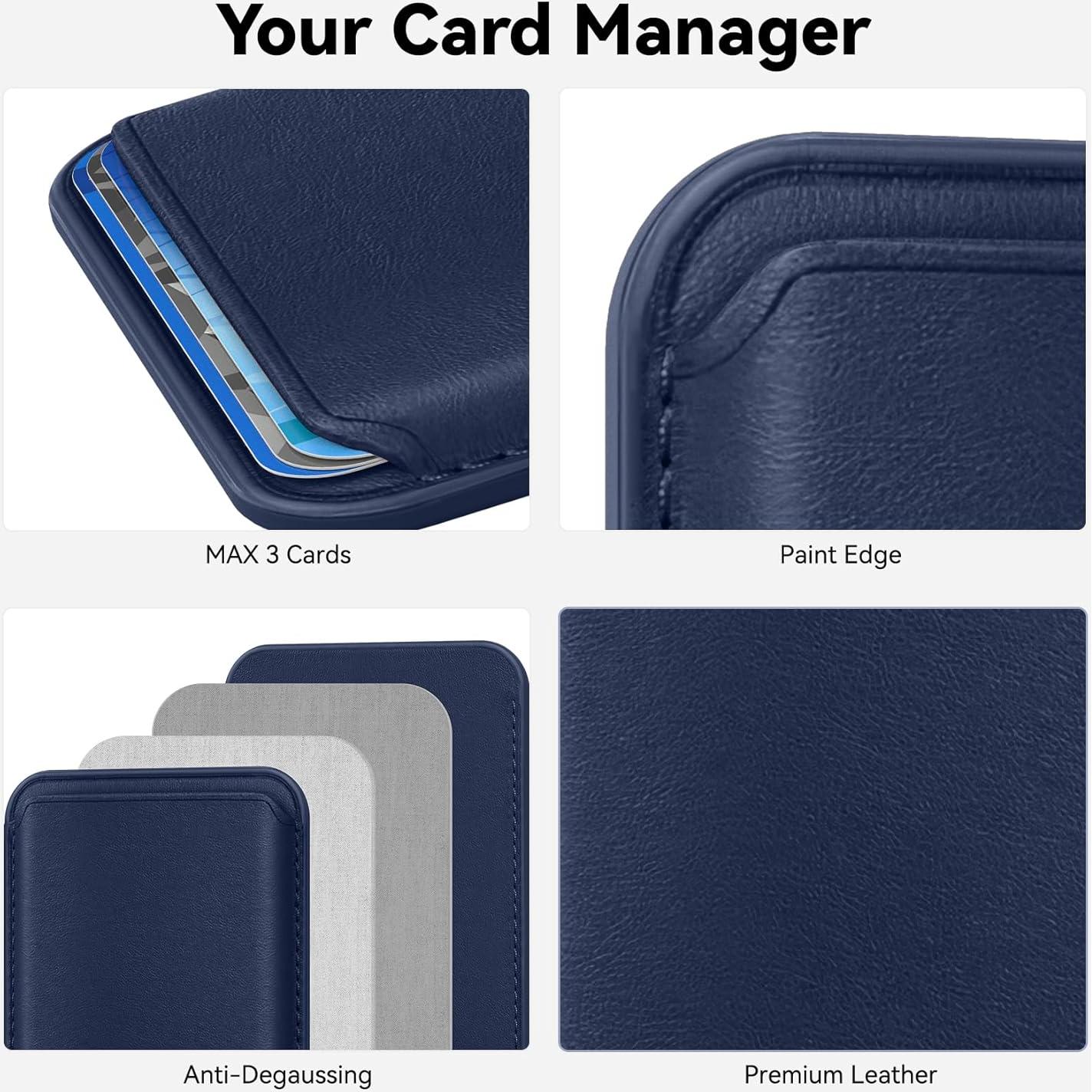 Billetera Magnética Amzone para iPhone 15/14/13/12 Azul