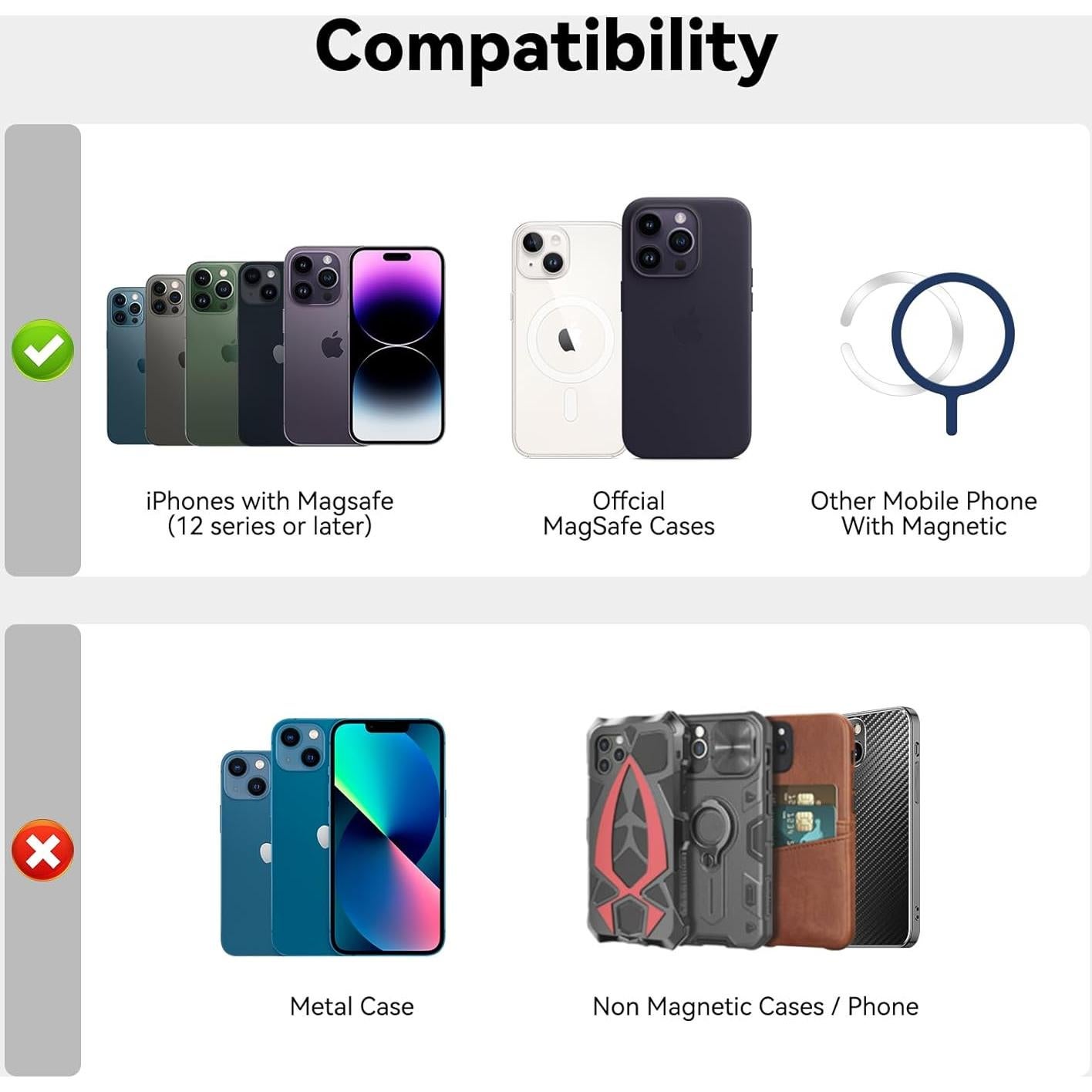 Billetera Magnética Amzone para iPhone 15/14/13/12 Azul