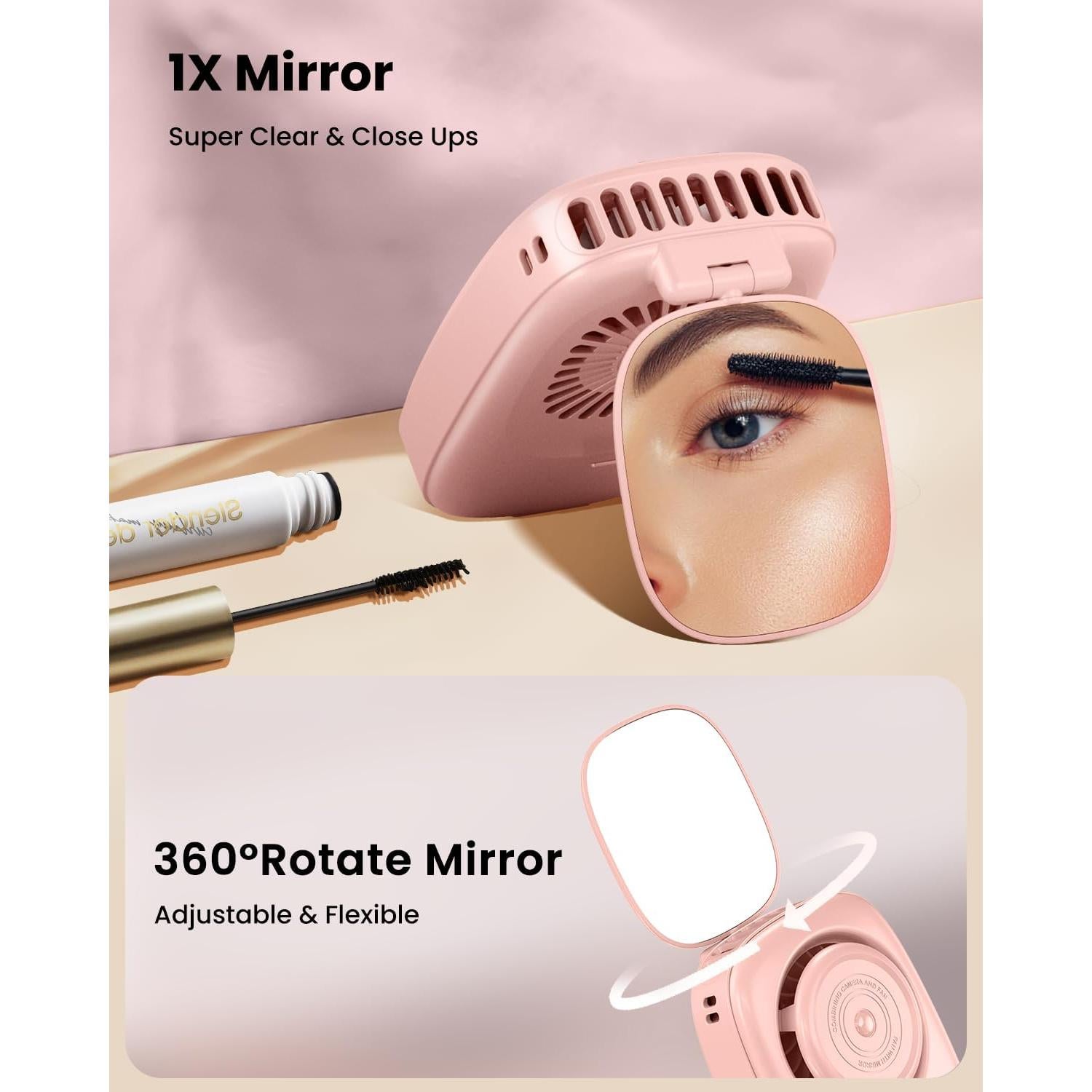 Ventilador de Cuello Gaiatop Rosa Recargable 3 Velocidades