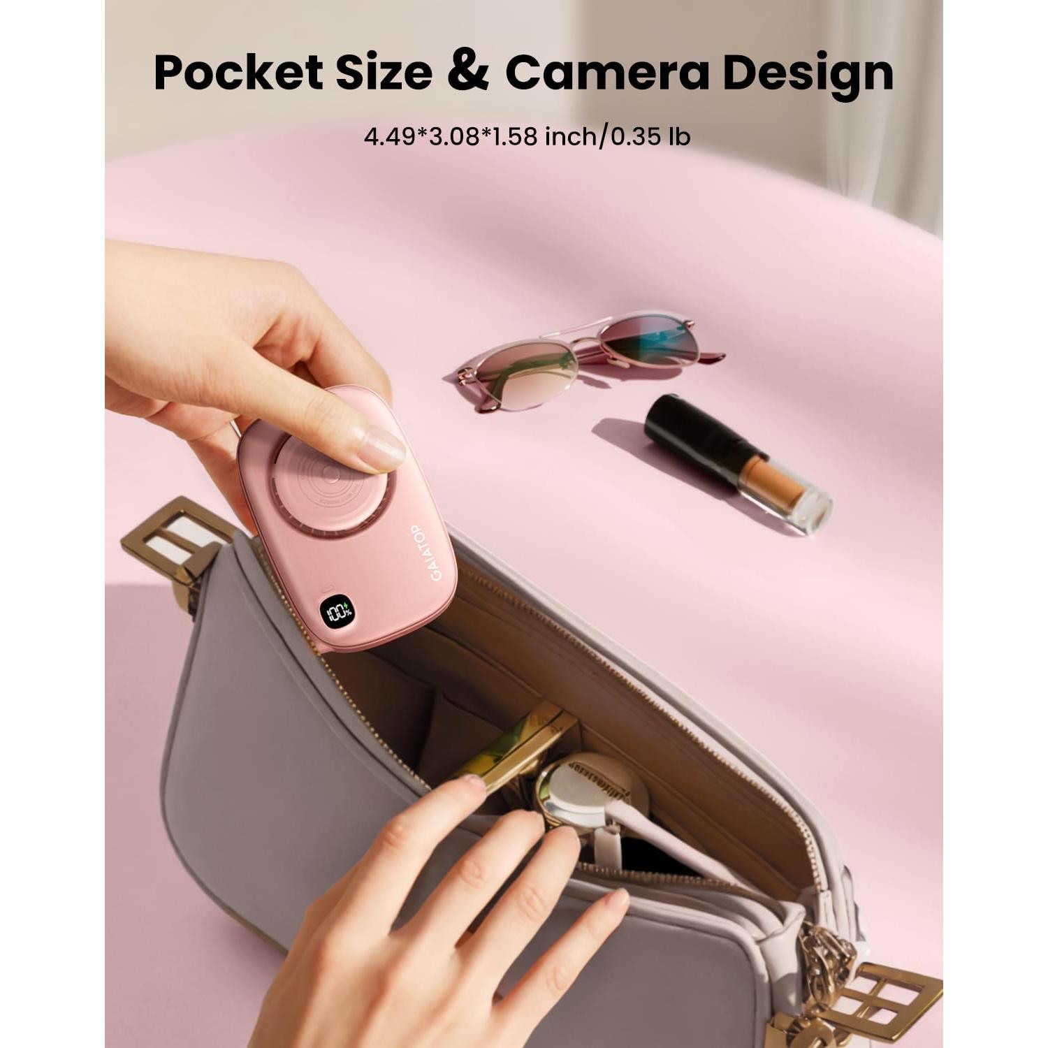 Ventilador de Cuello Gaiatop Rosa Recargable 3 Velocidades