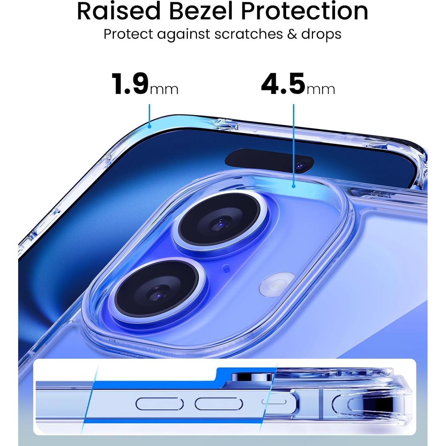 Funda Transparente Mkeke para iPhone 16 Slim 2024