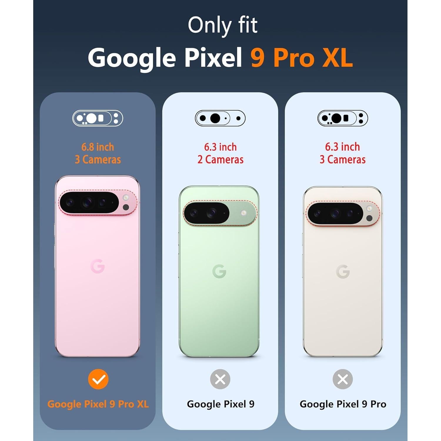 Funda FNTCASE para Google Pixel 9 Pro XL - Transparente Resistente