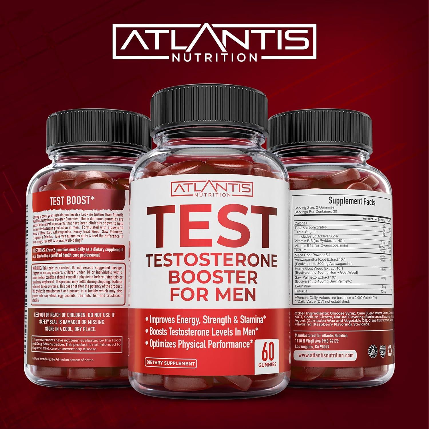 Aumentador de Testosterona Atlantis Nutrition 60 Gominolas