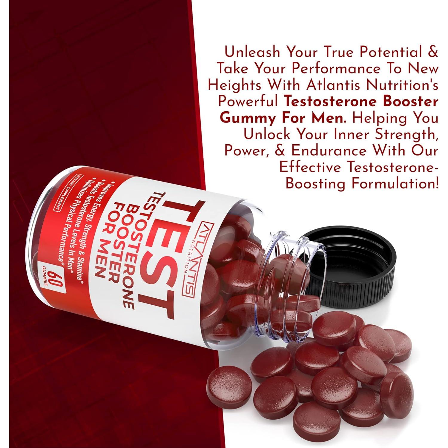 Aumentador de Testosterona Atlantis Nutrition 60 Gominolas