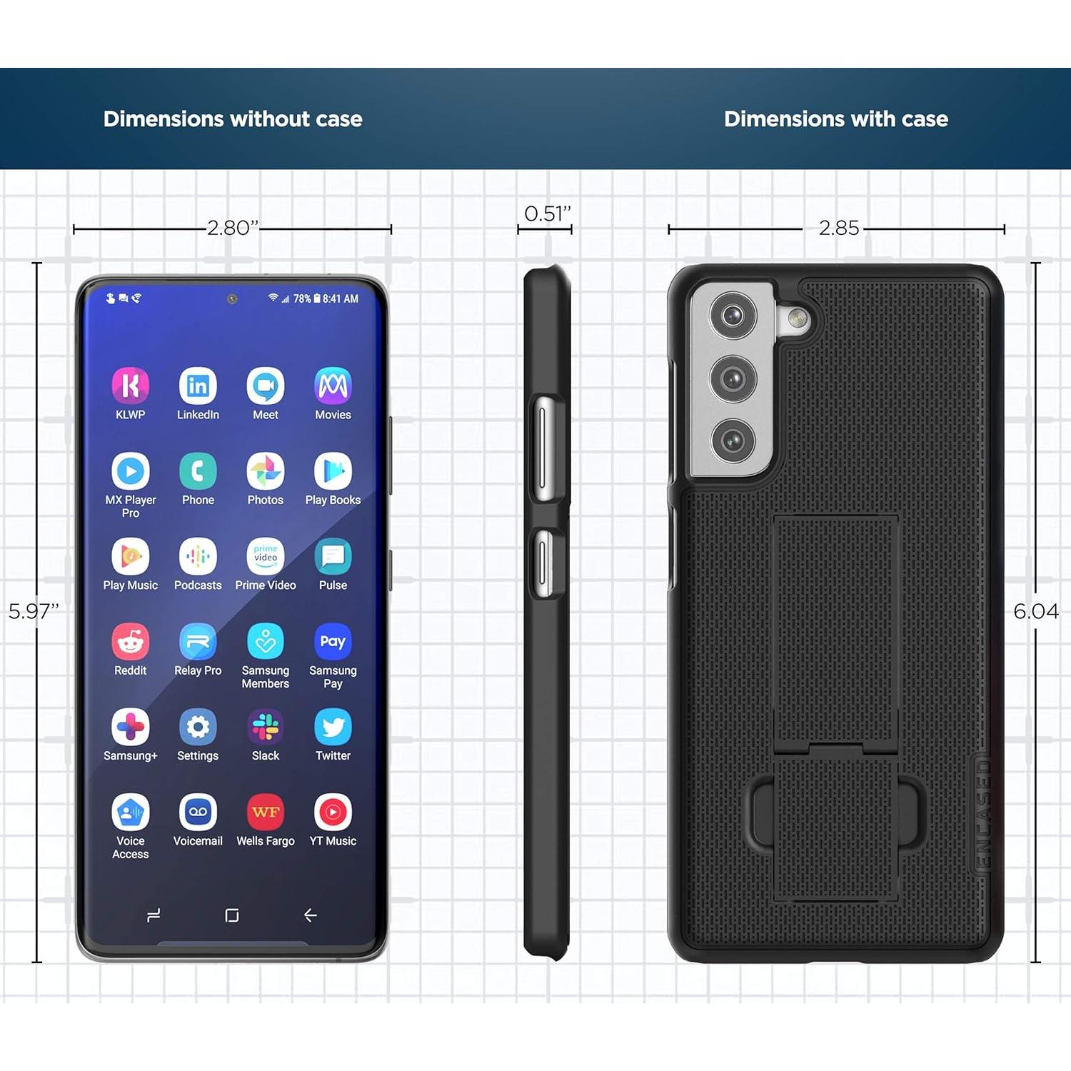 Funda DuraClip para Samsung Galaxy S21 con clip - Negro