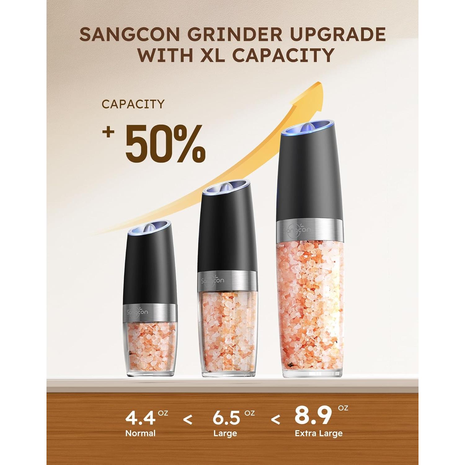 Molinillos Eléctricos de Sal y Pimienta Sangcon XL 230ml