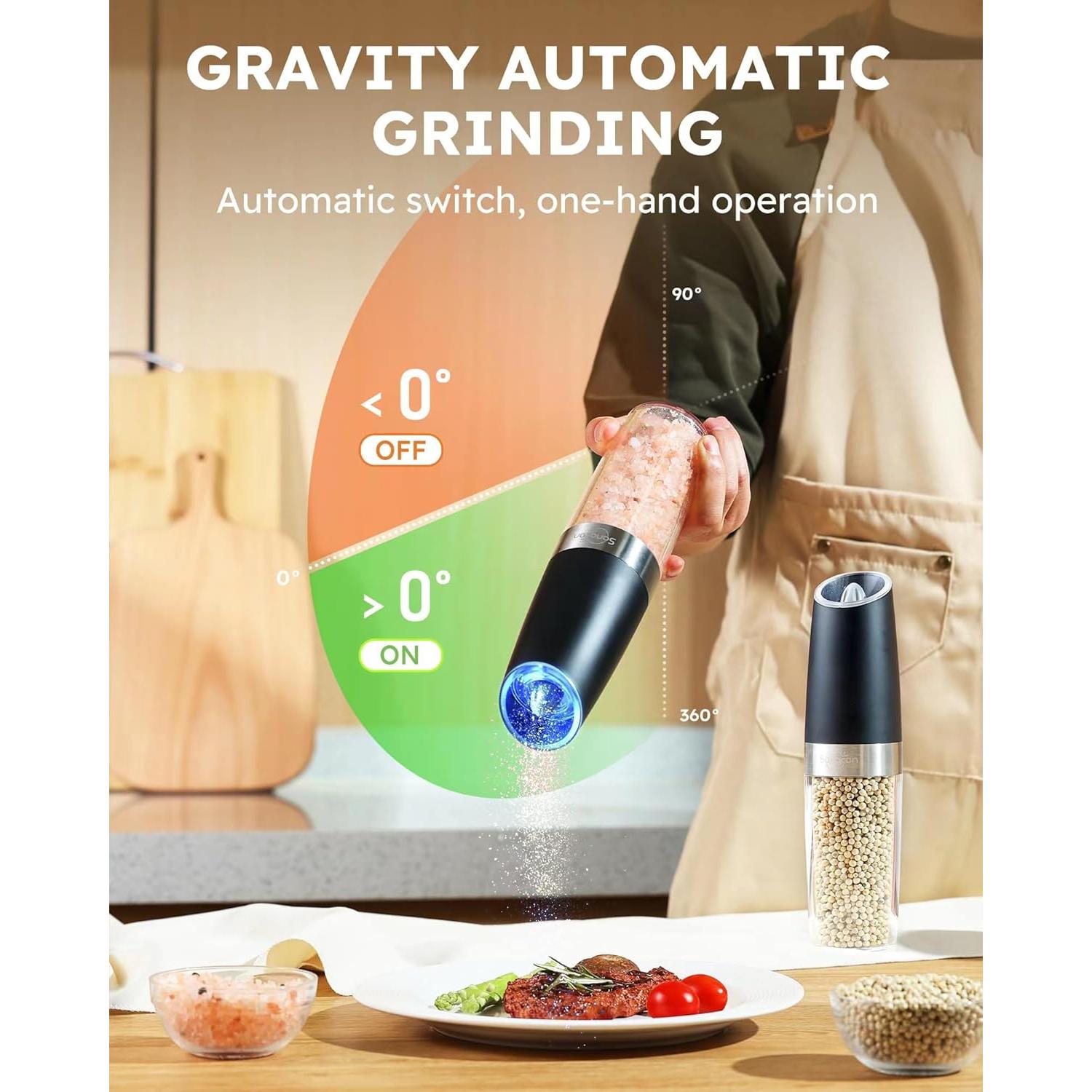 Molinillos Eléctricos de Sal y Pimienta Sangcon XL 230ml