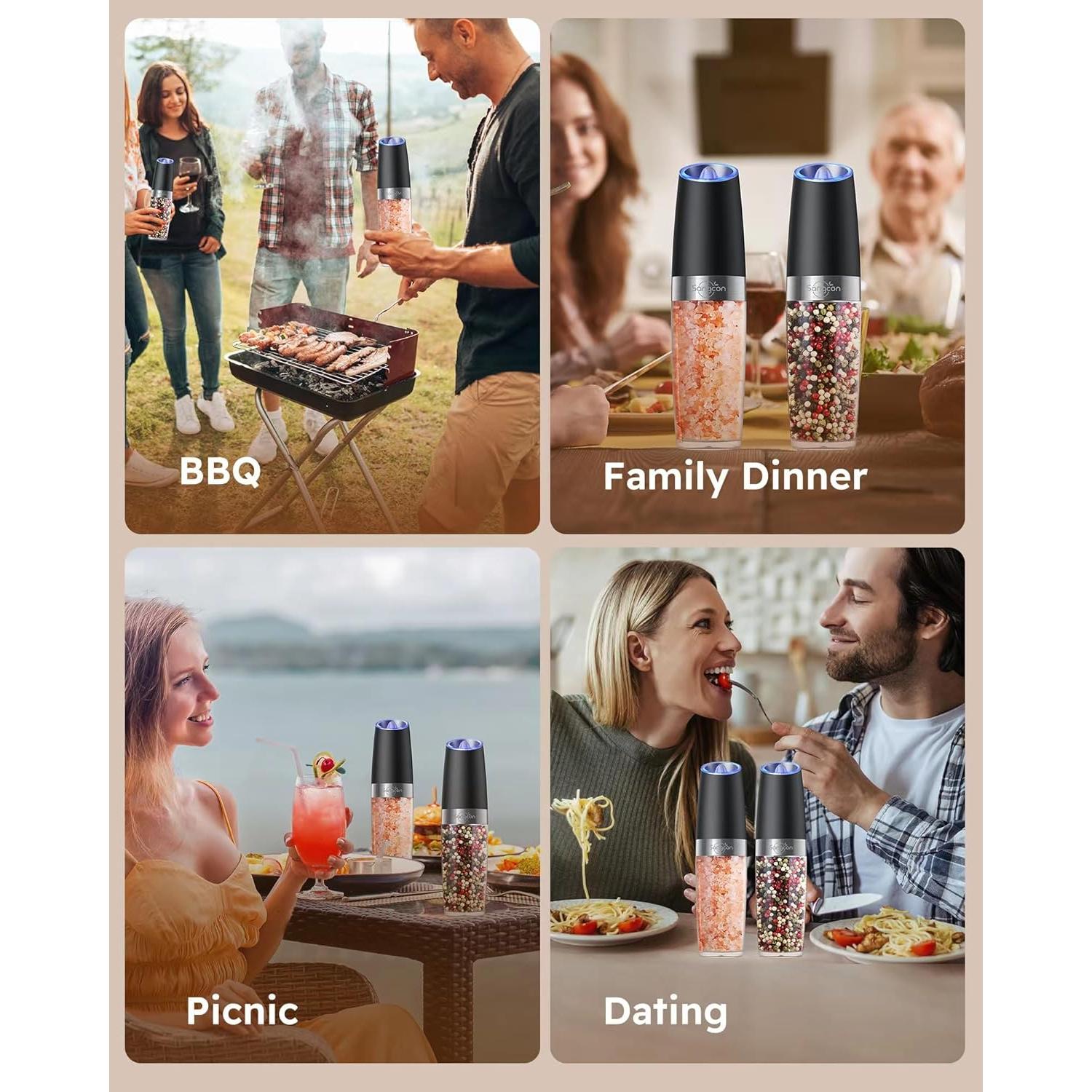 Molinillos Eléctricos de Sal y Pimienta Sangcon XL 230ml