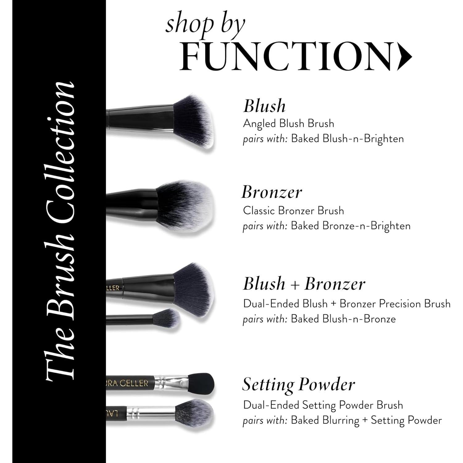 Brocha de Rubor Angulada Laura Geller con Mango de Madera