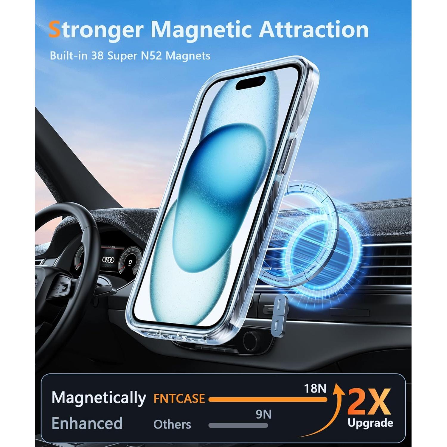 Funda FNTCASE para iPhone 15 Plus - Protección Militar 10 pies