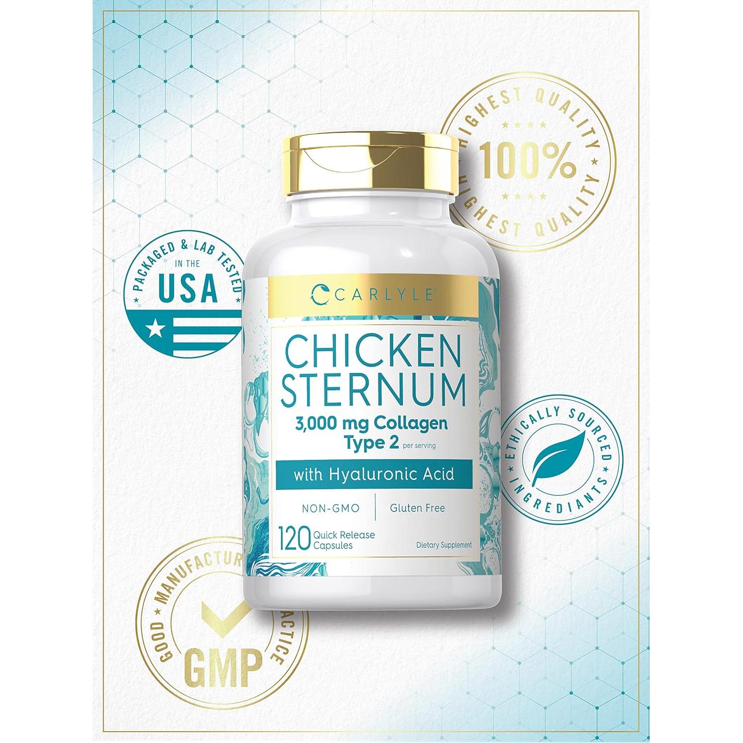 Cápsulas de colágeno tipo 2 Carlyle 3000mg con ácido hialurónico