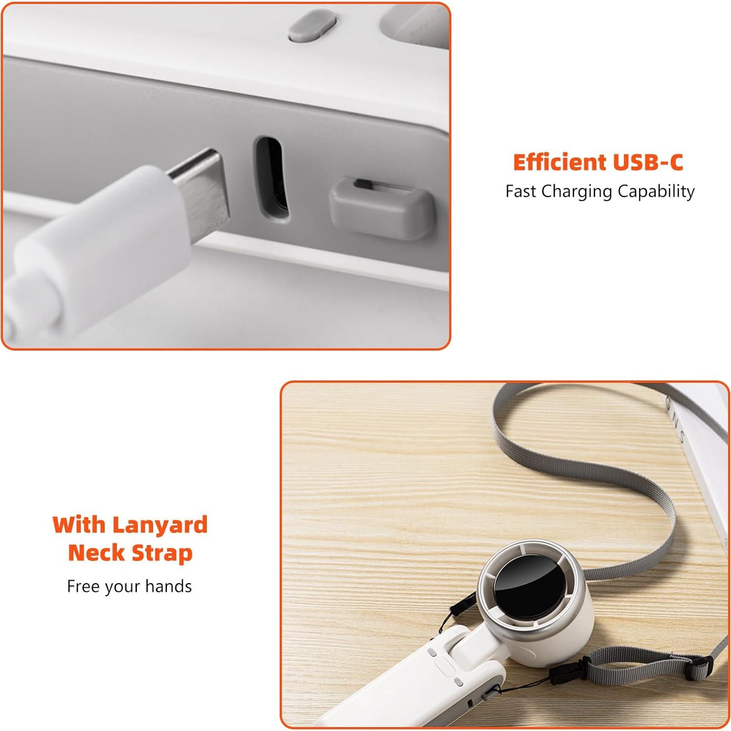 Ventilador Mini Portátil Aobteeny 3600mAh 5 Velocidades