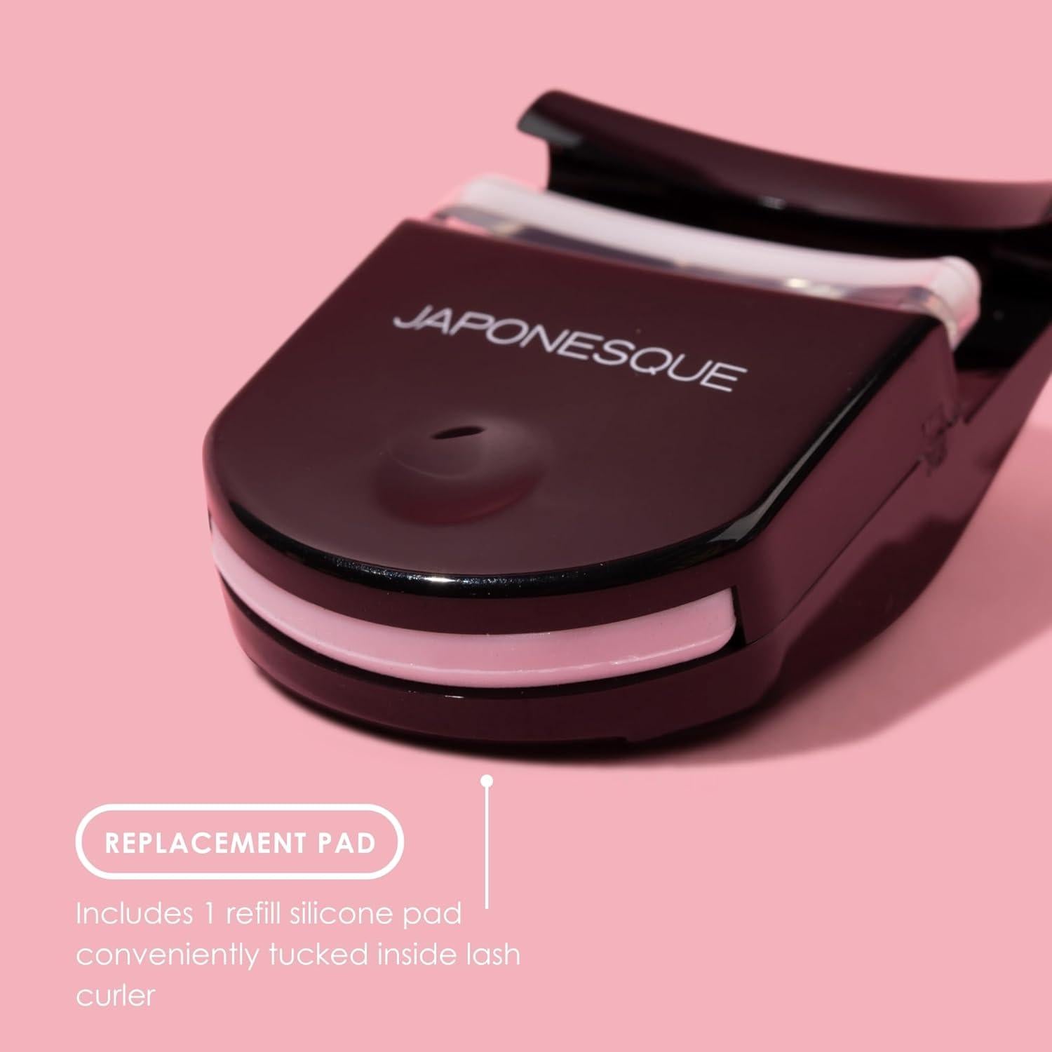 Rizador de Pestañas JAPONESQUE Mini Negro con Almohadilla