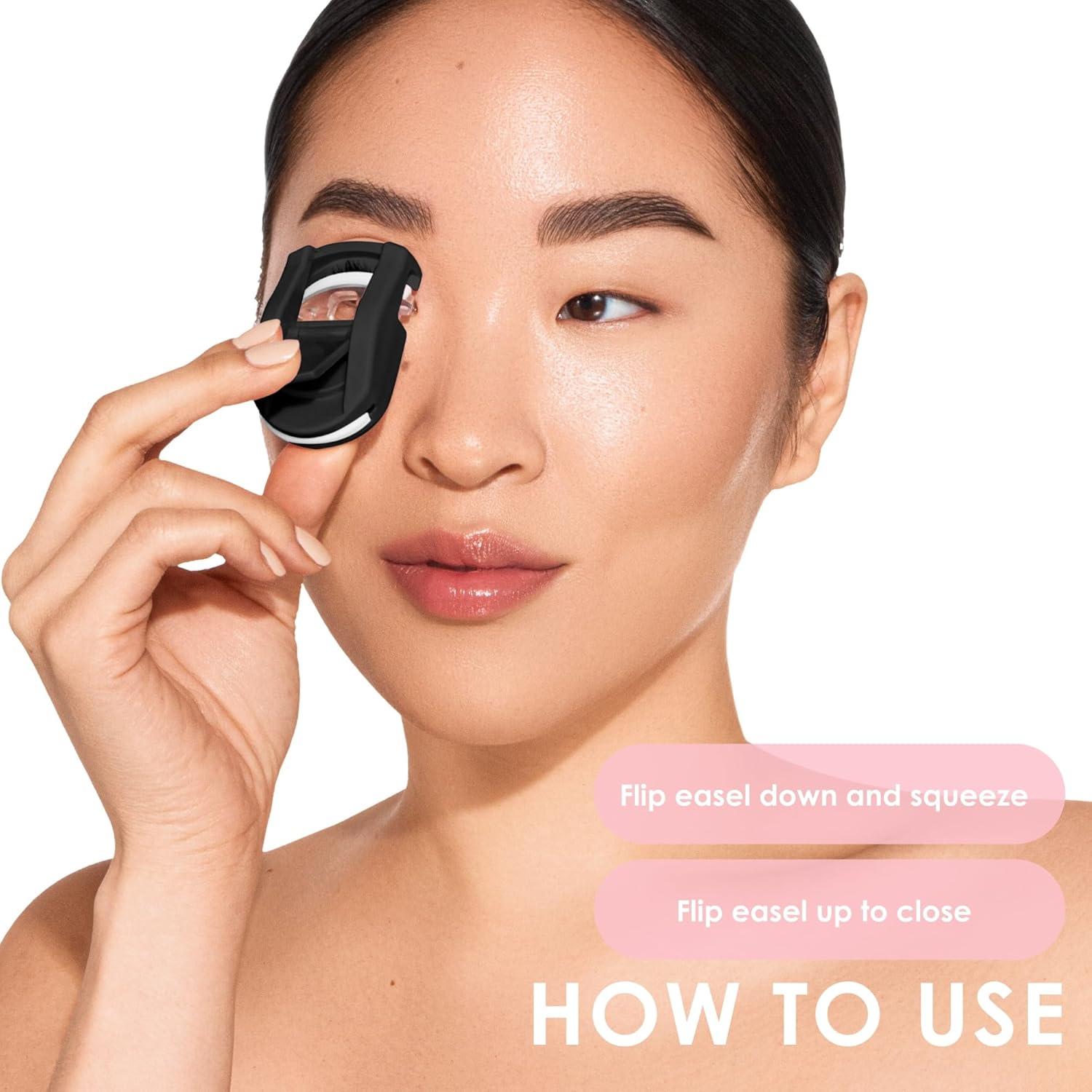 Rizador de Pestañas JAPONESQUE Mini Negro con Almohadilla