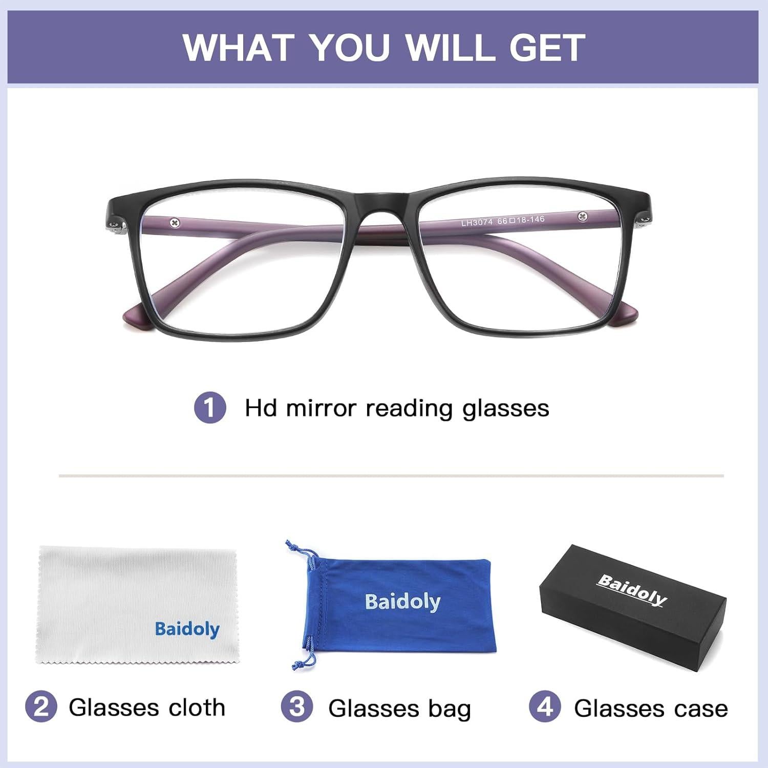 Gafas de lectura Baidoly unisex anti luz azul 1.25x