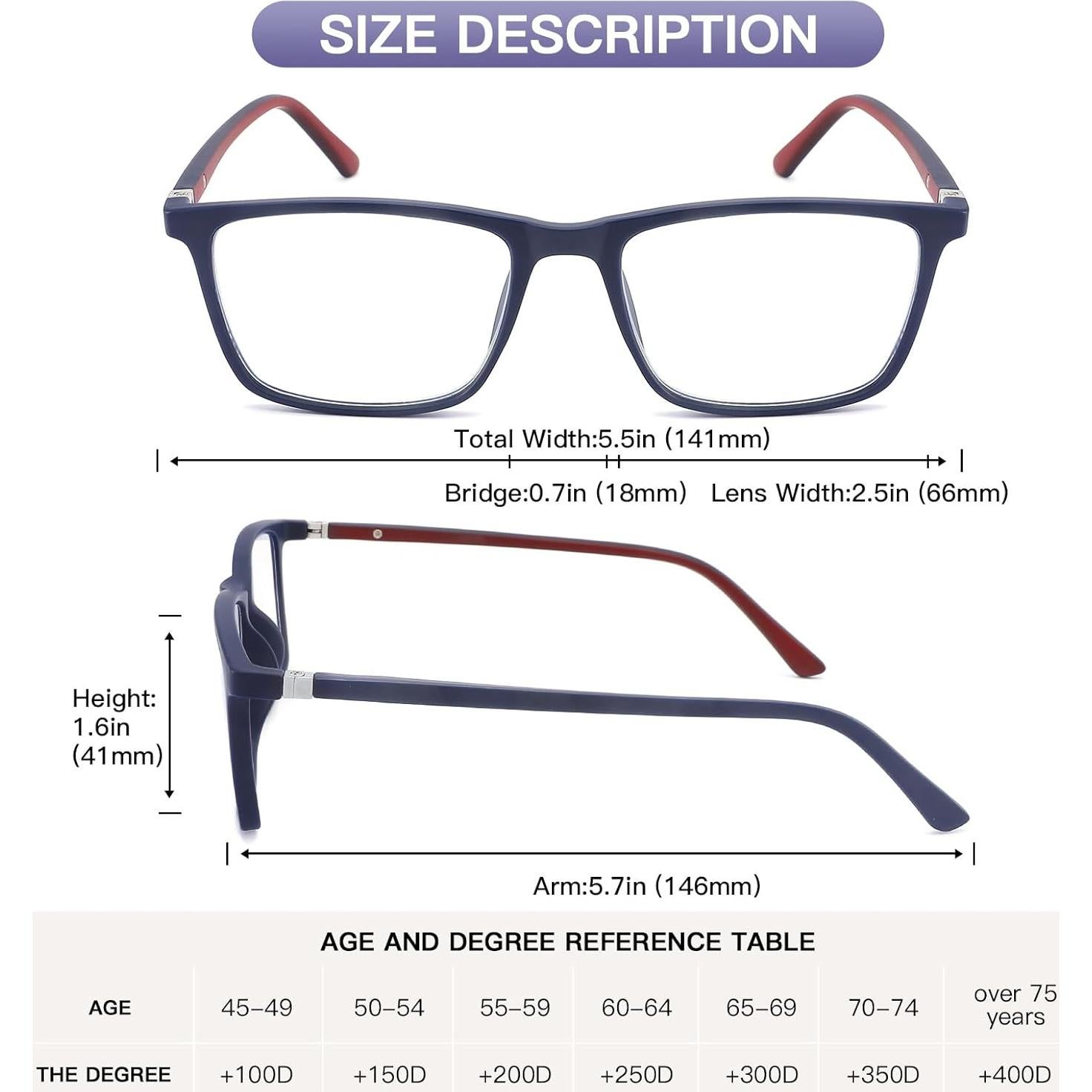 Gafas de lectura Baidoly unisex anti luz azul 2.0x