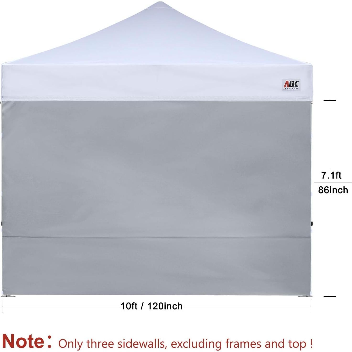 Pared Lateral ABCCANOPY 3 Piezas 218x305 cm Gris